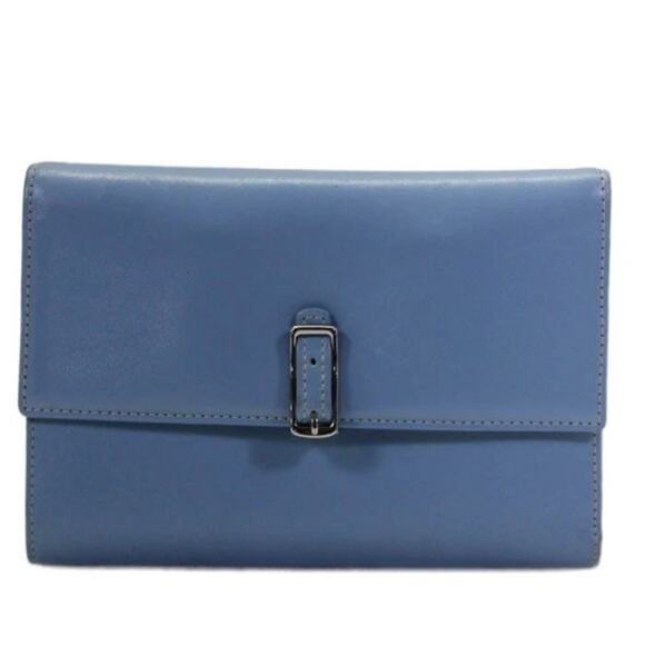 Vintage Blue Coach Wallet Trifold Buckle Made in Spain Rare - Picture 2 of 10